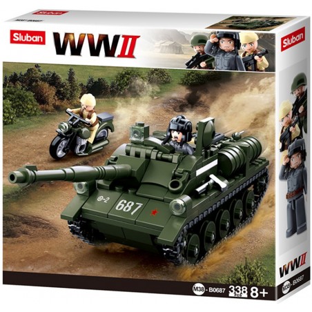 JEU DE CONSTRUCTION COMPATIBLE LEGO SLUBAN ARMY TANK CHAR ALLEMAND MOYEN  M38 B0859 - Véhicules militaria (7149968)