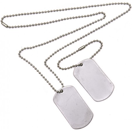 PLAQUES D'IDENTIFICATION MILITAIRES US (Dog Tag) SILVER