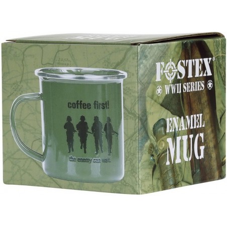 TASSE EN ÉMAIL FOSTEX COFFEE FIRST VERT (300ml)