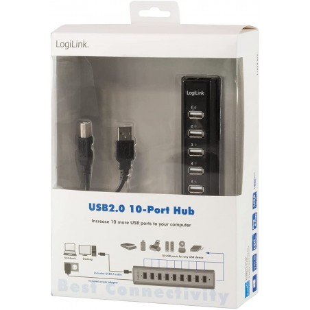 MULTI CHARGEUR BATTERIE (10 ports USB) NOIR
