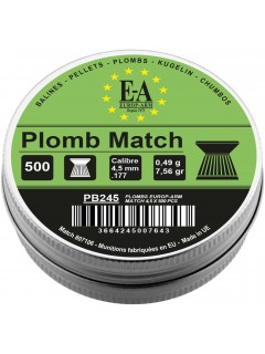 PLOMBS EUROP-ARM MATCH À TÊTE PLATE CAL. 4,5 mm (boîte de 500)