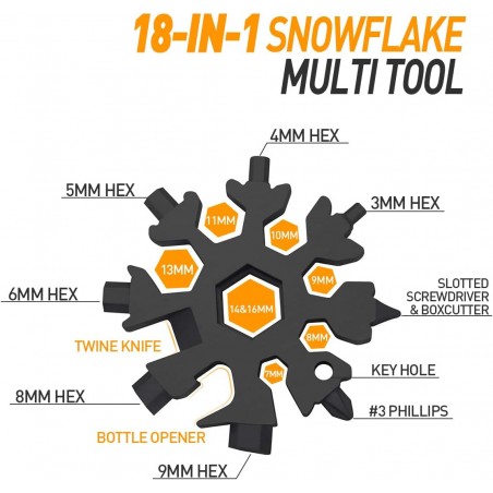 OUTIL MULTIFONCTION 18-EN-1 SNOWFLAKE NOIR