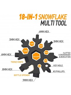 OUTIL MULTIFONCTION 18-EN-1 SNOWFLAKE NOIR