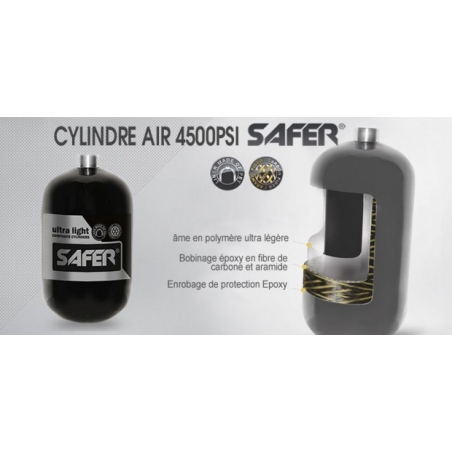 BOUTEILLE AIR COMPOSITE 4500psi SAFER 1.2L NOIR (version 3)
