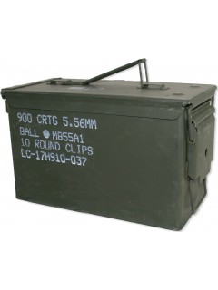 CAISSE À MUNITIONS 900 CRTG 5.56MM BALL M855A1 EN MÉTAL VERT OCCASION