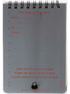 CARNET DE NOTE WATERPROOF BCB DE POCHE GRIS (13x9cm)