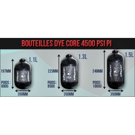 BOUTEILLE AIR DYE CORE 1.3L 300 Bars NOIRE