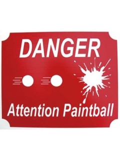 PANNEAU DANGER ATTENTION PAINTBALL ROUGE