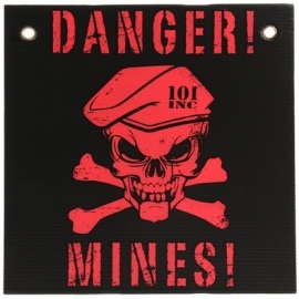 PANNEAU 101 INC DANGER MINES NOIR/ROUGE (30x30cm)