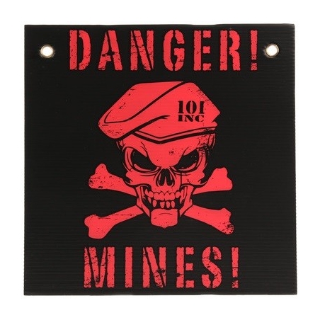 PANNEAU 101 INC DANGER MINES NOIR/ROUGE (30x30cm)