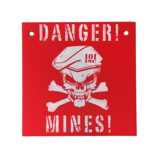 PANNEAU 101 INC DANGER MINES ROUGE/BLANC (30x30cm)