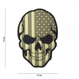 PATCH PVC 3D VELCRO 101 INC SKULL USA SUBDUED