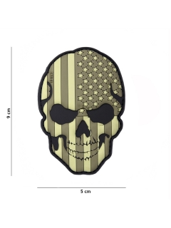 PATCH PVC 3D VELCRO 101 INC SKULL USA SUBDUED